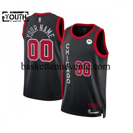 Maillot Basket Chicago Bulls Personnalisé 2023-2024 Nike City Edition Noir Swingman - Enfant